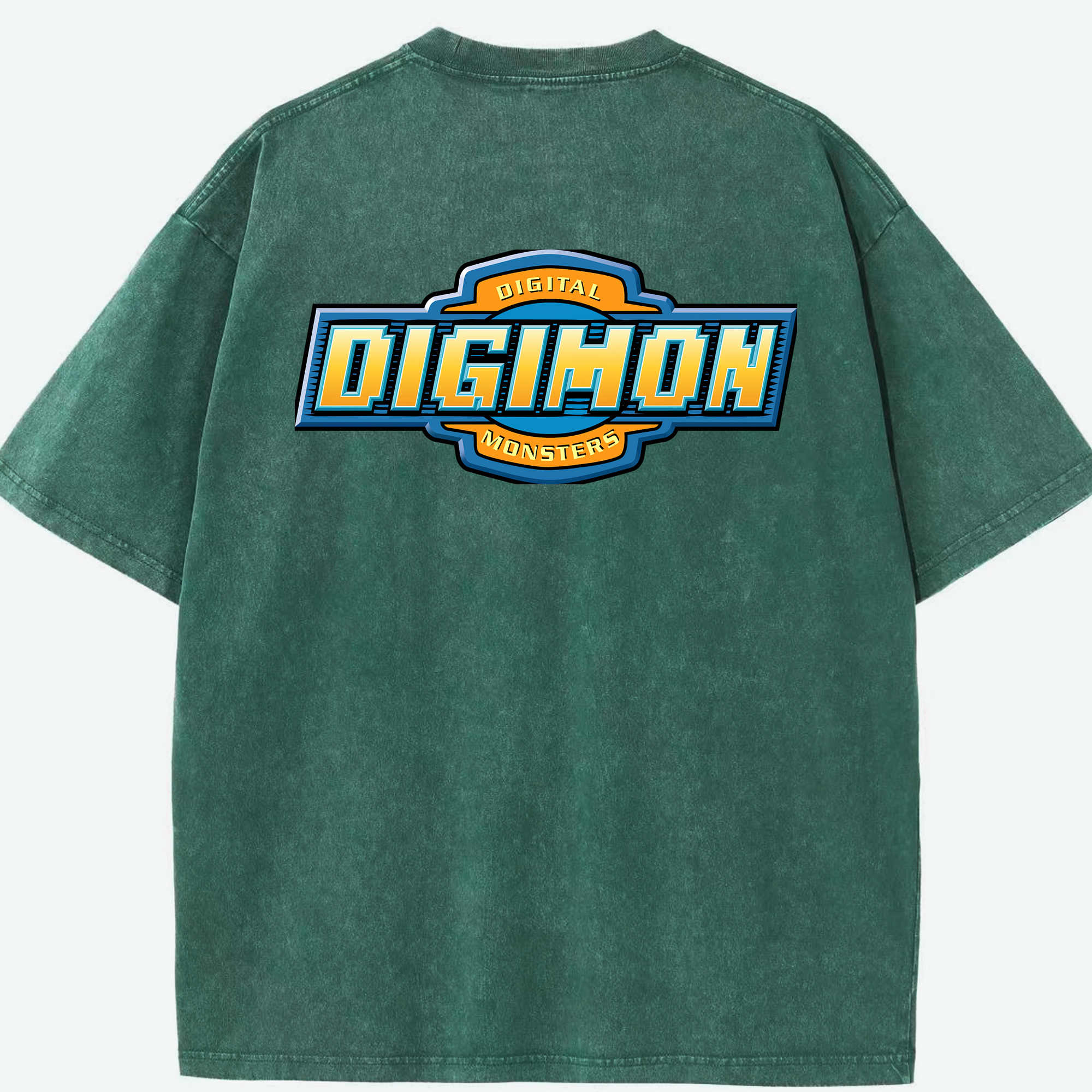 （画像用） Digimon デジタルモンスター/デジモン 綿100% ヴィンテージ風 半袖Tシャツ（背面プリント）